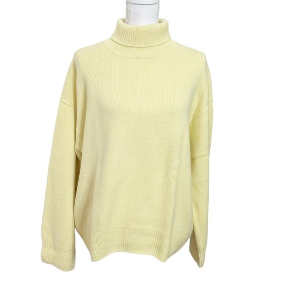 MANDKHAI Oversized Mongolian Cashmere Turtleneck Sweater Jumper Yellow One Size - Picture 3 of 12